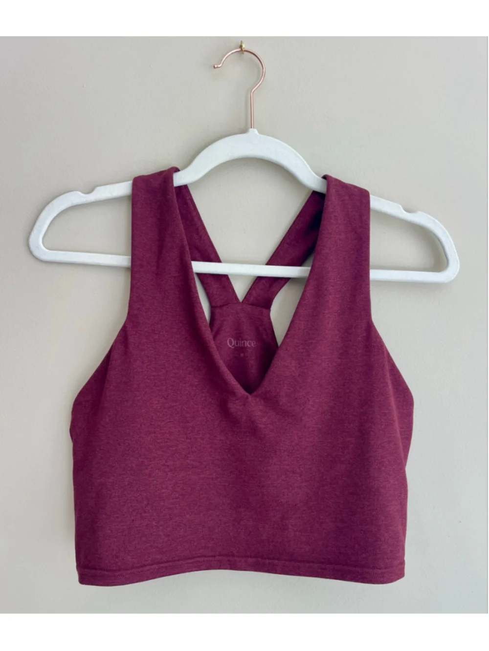 Quince Ultra Soft Activewear Set Women M Burgundy Crop Tank High Rise Leggings